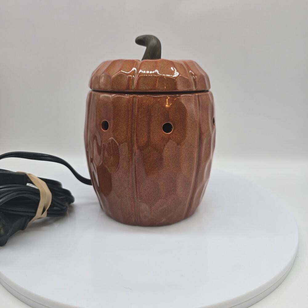 Scentsy Pumpkin Premium Mid Size Wax Warmer w/Box Orange Fall Halloween Autumn - Picture 4 of 9